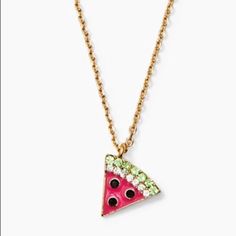 Picnic Perfect Watermelon Mini Pendant Glass, Enamel Necklace With Lobster Claw Closure Total Chain Length: 17+3" Perfect Watermelon, Watermelon Patch, Watermelon Necklace, Enamel Necklaces, Spade Jewelry, Kate Spade Jewelry, Mini Pendant, Glass Pendants, Lobster Claw