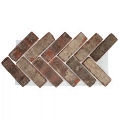 several different types of brick tiles on a white background