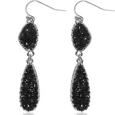 PRICES MAY VARY. STYLISH DESIGN - These bohemian crystal ear dangles feature two sparkly teardrop shaped simulated druzies. They are the perfect pair of chandelier dangly earrings for everyday or to add sparkle to any formal, wedding bride, bridal, or bridesmaid look. The trendy dangling glitter pendants make a statement with a unique textured appearance. SUPERIOR QUALITY - Every detail has been fine-tuned for maximum quality, longevity, and comfort. Approximate Measurements: 2.25 inch. Acrylic Earrings For Bride, Tear Drop Earrings, Bohemian Crystal, Cute Gift Boxes, Silver Dangle Earrings, Boho Bridal, Birthstone Earring, Hanging Earrings, Dangly Earrings