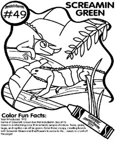 an advertisement for the screamin green coloring book, which features cartoon characters and text