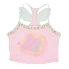 Pink Angel Wings Tank Top - S / Pink - Tops Angelic Style, Chica Aesthetic, Pink Angel Wings, Gothic Harajuku Fashion, Kawaii Tops, Manifest Board, Aesthetic 80s, Kawaii Swimsuit, Egirl Fashion