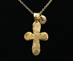 "This Ancient Gold Cross Necklace is made of high-quality components - the American-made strong gold-plated steel chain and the beautiful, expensive-looking gold-plated cross pendant, finished with a larger lobster clasp for your convenience. It will be a pleasure to wear and see. You can easily customize this necklace by choosing different chain lengths and an initial charm letter - choose it from the drop-down menu when you add items to the cart The available chain length - 14\", 16\", 18\", 20\", 22\", 24\" The main pendant size: 48 mm tall, 27 mm wide The initial letter charm size: 10 mm (please see the second photo for scale) +  EXTRA INITIAL CHARMS: https://www.etsy.com/listing/1188728114 + DANGLING BIRTHSTONES: https://www.etsy.com/listing/690860375  You will receive your necklace c Gold Cross Jewelry With Adjustable Chain, Gold-tone Cross-shaped Gold-plated Jewelry, Gold-tone Cross-shaped Gold Plated Jewelry, Gold-tone Cross Jewelry With Adjustable Chain, Gold-tone Gold-plated Cross Jewelry, Gold-tone Cross Shaped Gold Plated Jewelry, Gold-tone Cross Pendant Jewelry Gift, Gold-tone Cross Necklace Gold Plated, Gold Metal Crucifix Cross Necklace