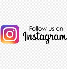 an instagram logo with the words follow us on instagram transparent background png