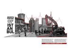 an advertisement for the urban transport company is shown in black and white with red accents