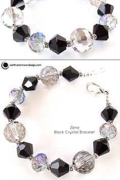 Unique Handmade Earrings, Black Crystals, Gemstone Bracelets, Crystal Bracelets, Handmade Earrings, Pandora Charm Bracelet, Wrap Bracelet, Swarovski Crystals, Charm Bracelet