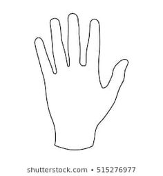 the outline of a hand is shown on a white background