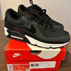 - Brand New - Never Worn - Size 7 Men’s, 8.5 Women’s - Original Packaging Team Red, Nike Shoes Air Max, New Nike Air, Nike Air Max 90, New Nike, Shoe Brands, Black Nikes, Sneakers Fashion, Nike Men