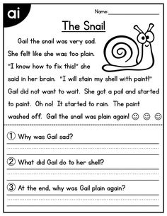 the snail worksheet for kids to learn how to read and understand it's name