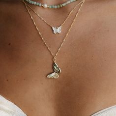 Butterfly Opal Gold Locket Necklace | Wanderlust + Co Delicate Butterfly Shaped Jewelry With Adjustable Chain, 14k Gold Plated Jewelry, Wanderlust And Co, Gold Locket Necklace, Design Butterfly, Necklaces Pendant, Gold Locket, Zodiac Jewelry, Plated Jewelry