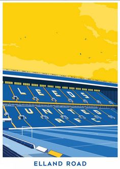 an image of a blue and yellow stadium