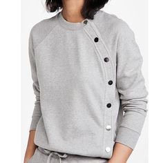 Derek Lam 10 Crosby Liana Sweatshirt With Snaps Women’s Size Large Inventory #39 Adaptive Clothing, Sweat Suit, Women Hoodies, Derek Lam 10 Crosby, Hoodies And Sweatshirts, Derek Lam, Sporty Outfits, Knit Crewneck, Sport Fashion