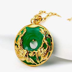 Only 2 Left! Natural Green Hetian Jade Pendant 925 Silver Dragon Phoenix Necklace Phoenix Necklace, Dragon Phoenix, Phoenix Pendant, Moonstone Pendant Necklace, Jade Dragon, Gold Dragon, Silver Dragon, Jade Necklace, Jade Jewelry