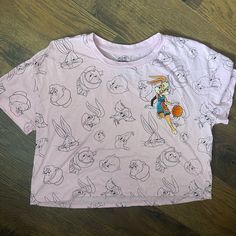 New Without Tags Fun Character Print Tops For Spring, Sporty Cotton Tops With Cartoon Print, Sporty Summer Tops With Cartoon Print, 90s Cartoon Print Tops For Spring, 90s Cotton Tops With Character Print, Shirt Color, Color Purple, Kids Shirts, Shirts Tops