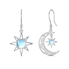 PRICES MAY VARY. 🌙The Design of the Moon Earrings: Crescent moon earrings in bright design, a versatile fashion piece for women, ladies. Element of moonstone make the earrings shimmer splendidly! the delicate silver moon star earrings can make you look more attractive. ⭐The Material of the Star Earrings: Star Earrings were made of 100% 925 Sterling Silver platinum-plated, non-nickel, non-lead non-cadmium, and contain no allergic materials, are non-nickel, and will not irritate yours. 🌙The Size Moon Jewellery, Star Earring, Celtic Earrings, Earrings Star, Bright Design, Moon And Star Earrings, Crescent Moon Earrings, Irish Jewelry, Moon And Star