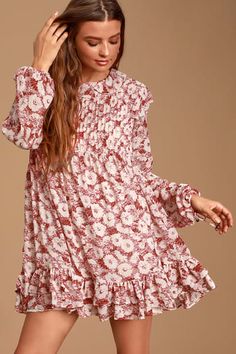 Dresses for Women | Best Women's Dresses Online Casual Long Sleeve Mini Dress For Day Out, Casual Long Sleeve Ruffle Dress, Casual Long Sleeve Dress With Ruffles, Casual Long Sleeve Summer Dress With Ruffles, Casual Long Sleeve Dress With Ruffles For Summer, Casual Long Sleeve Ruffled Dress For Spring, Casual Long Sleeve Ruffled Dress For Summer, Spring Long Sleeve Dress With Ruffles, Knee-length Long Sleeve Ruffled Dress For Spring