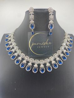 Beautiful American diamond style necklace set . we have a many more designs please do visit on shop page.  Necklace length: 21cm Earring: 4.7cm If there is any questions please let us know we will get back you within 24 hrs.  Note: no refund or exchange  Thank you for visiting us. Indian Wedding Necklace, Jewelry Indian Wedding, Cz Stone Necklace, Wedding Necklace Set, Necklace Set Indian, Diamonds Necklace, Diamond Necklace Set, Pakistani Jewelry, Jewelry Indian