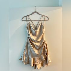 Size Medium, Too Big On Me, Never Worn Gold Birthday Dress, Native Dress, Grad Dresses, Gold Birthday, Birthday Dress, Gold Dress, Girly Outfits, Birthday Dresses, Tokyo Japan