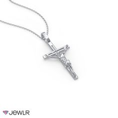 This meaningful small crucifix necklace is a beautiful symbol of faith. Customize in your choice of sterling silver or gold. This necklace comes with a cable chain in sterling silver, and a dainty rope chain in white, yellow, or rose gold. In gold, you can upgrade to our diamond cut cable chain for a thicker look and more sparkle. Crucifix Necklace, Beautiful Symbols, Gold Plated Silver, Rope Chain, Diamond Cut, Cable Chain, Or Rose, Free Gifts, Silver Gold