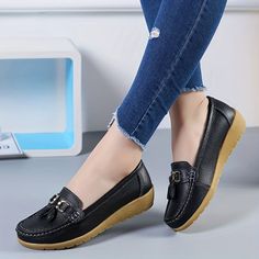 Material:Faux leatherToe Style:Plain toeSpecial Features:Non slipPatterned:Solid colorEmbellishment Feature:SpikeAll-season:SpringShoe Style:Slip-onItem ID:GJ02553 Casual Wedge Heel Loafers For Office, Casual Office Loafers With Wedge Heel, Casual Closed Toe Platform Loafers With Metal Feet, Casual Platform Loafers With Metal Feet, Casual Spring Flats With Metal Feet, Casual Loafers With Metal Feet For Spring, Wedge Loafers, Low Wedges, Coffee Colour