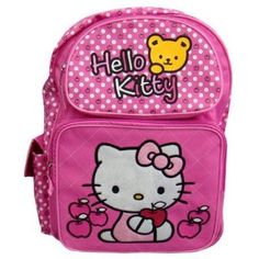 Small Backpack, Size: ~12" x 10" x 4"; Licensed Product Color: Pink.  Gender: female.  Age Group: adult. Cargo Backpack, Hello Kitty School, Hello Kitty Backpack, Hello Kitty Vans, Png Outfits, Kitty Backpack, Book School, Hello Kitty House, Kitty Accessories