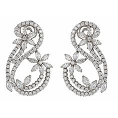 Luxury Marquise Platinum Diamond Earrings, Luxury Platinum Cluster Earrings In Diamond White, Luxury Diamond White Platinum Cluster Earrings, Formal Marquise Cluster Earrings In White Gold, Luxury Marquise Diamond Earrings For Formal Occasions, Brilliant Cut Marquise Diamond Earrings For Formal Occasions, Formal Marquise White Gold Cluster Earrings, Formal White Gold Marquise Cluster Earrings, Luxury Marquise Cut Diamond Earrings For Formal Events