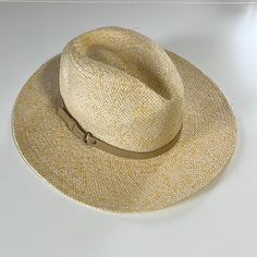 Treasure & Bond Hat Straw Hat With Adjustable Fit Beige Faux Leather Belt Around The Hat Size: Os Brand: Treasure & Bond Condition: Nwt Classic Yellow Hat With Short Brim, Casual Adjustable Gold Sun Hat, Gold Brimmed Summer Hat, Gold Adjustable Casual Sun Hat, Classic Yellow Spring Hat, Gold Fedora Sun Hat For Spring, Yellow Sun Hat For Summer Travel, Spring Gold Fedora Sun Hat, Trendy Yellow Sun Hat With Curved Brim