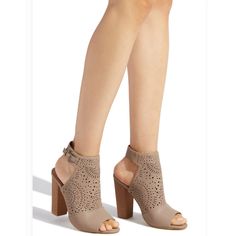 Shoedazzle Abby Taupe Dress Sandals Size 11 Spring Date Night Sandals With Stacked Heel, Summer Sandals With Buckle Closure For Date Night, Open Toe Sandals For Spring Date Night, Spring Day Out Heels With Buckle Closure, Leather Skirt And Boots, Brown Boots Outfit, Toddler Snow Boots, Shoes Heels Classy, Girly Shoes