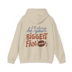 We produce the best quality designs for you Football Fan Sweatshirt. Enjoy comfort and elegance.  Size: If you like a comfortable fit, you can increase your size selection by one size. If you're slim cut lover, please please make one size smaller. Wash Care Instruction: Please wash the product with cold water and turn inside out. Please do not dry at high temperature. Do not apply high pressure to the printing part while ironing on the product. If possible, iron the printing part on the baking sheet. Do not dry clean. A unisex heavy blend hooded sweatshirt is relaxation itself. The material is a thick blend of cotton and polyester. This makes for a plush, soft feel alongside warmth. It's also a great surface for printing. There are no side seams. A spacious kangaroo pocket hangs in front. Football Girlfriend, Football Lover, Football Gift, Football Lovers, Football Gifts, Football Fans, Baking Sheet, High Pressure, High Temperature