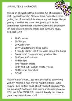 a green and white flyer with instructions for the benefits of an ab work out program