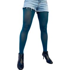 Check out our trendy color dark teal tights designed exclusively for the plus-size lady. They have a deeper body rise; wider thigh fit; re-designed waistband; flat seams; light leg support, to enhance the overall comfort. Now available in this beautiful, rich teal shade. . We offer a wide range of colored opaque tights. Add a little pep to your step with our plain tights. Bring fun and color to your wardrobe. Our fashion solid color opaque tights are a high quality due to the use of 3D yarn, kni Orange Tights, Color Tights, Colored Tights Outfit, Tattoo Tights, Tights For Women, Plus Size Tights, Colored Tights, Leg Support, Opaque Tights