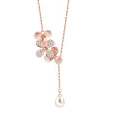 PRICES MAY VARY. This elegant orchid flower necklace bracelet features 3 cascading orchid flowers in a rhodium/rose gold plated finish strung on a cable chain. Cubic Zircon Orchid Lariat Necklace with chain total length 16 inch with 2 inch extensions.Cubic Zircon Orchid Charm Bracelet with chain total length 7 inch with 1.2 inch extension. The delicate, exotic and graceful orchid represents love, luxury, beauty and strength.Modern and elegant Orchid flowers necklace bracelet with rhodium/rose go Feminine Rose Gold Flower Shaped Jewelry, Feminine Rose Gold Flower-shaped Jewelry, Elegant Adjustable Flower Necklace With Clavicle Chain, Rose Gold Flower Shaped Jewelry With Adjustable Chain, Rose Gold Flower-shaped Jewelry With Adjustable Chain, Adjustable Elegant Flower Necklace, Elegant Adjustable Clavicle Chain Flower Necklace, Rose Gold Dangle Jewelry For Mother's Day, Feminine Rose Gold Necklace With Flower Charm