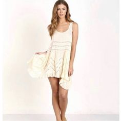 Nwt Free People Voile Lace Mini Dress Tunic Sz M Tea / Light Cream Color Bohemian Sleeveless Mini Dress For Daywear, Bohemian Sleeveless Mini Dress For Daytime, Sleeveless Beige Boho Dress For Spring, Cream Flowy Mini Dress For Beach, Cream Flowy Mini Dress For The Beach, Flowy Cream Mini Dress For Beach, Flowy Cream Mini Dress For The Beach, Beige Flowy Mini Dress For Summer, Beige Boho Dress With Lace Trim For Summer