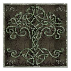 an intricate celtic design on a black background