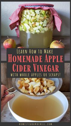 homemade apple cider vinegar recipe with whole apples