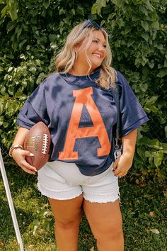 School Pride A Embroidered Short Sleeve Sweatshirt in Navy Curves Patch Top, Day With Friends, Short Sleeve Sweatshirt, Crew Cut, School Pride, Crew Cuts, Sweatshirt Short Sleeve, Tailgate Party, Gameday Outfit