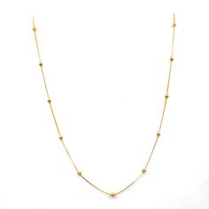 * Material: 18k Gold purity  * Item Weight - 3.714GRAM * length:17 inch *  Style: Stylish traditional * Handmade item ( Gold Chain Necklace ) *  QTY: - 1 piece Best Quality // Metal Purity  // Quick response PERSONALIZED * Jewelry Necklace  * GIFT FOR HIM For more Jewelry Jewelry , please find here:- https://www.etsy.com/in-en/shop/Shauryasjewels?ref=seller-platform-mcnav We can give a discount for large orders Please contact us! Package - Individual gift wrapped box How to care:-Gold is a soft metal: while gold has a shine and a luster all its own, it's also a soft metal. This makes is susceptible to dings, scratches, and dents. Be mindful of your gold jewelry while you wear them and remove them while playing any high-contact sports Take jewelry off before bathing: wearing jewelry while y Elegant 14k Yellow Gold Beaded Necklace, Dainty Beaded Chain Necklace For Formal Occasions, Classic Yellow Gold Beaded Chain Necklace, Gold Plated Beaded Chain Necklaces, Gold Plated Necklaces With Beaded Chain, Gold Plated Beaded Chain Necklace, Elegant Station Necklace With Beaded Chain For Gift, Elegant Beaded Chain Station Necklace For Gift, Yellow Gold Beaded Chain Necklace