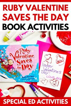 Ruby Valentine Saves the Day is a the perfect Valentine’s Day read aloud. This book companion for special education comes with a visual craft, comprehension quizzes, vocabulary activities, a story map, a sequencing activity and more. Work on comprehension skills while reading this fun Valentine’s Day book. Your students will love working on the Ruby Valentine Saves the Day book activities complete with a Valentine’s Day card craft.