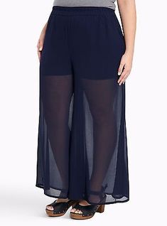 Top Seller for Torrid Chiffon Wide Leg Pants Navy Blue 3X 22 24 3 #09116, Women Clothing Navy Chiffon Pants, Bohemian Blue Wide-leg Harem Pants, Blue Stretch Full-length Wide Leg Pants, Blue Wide-leg Capris With Pockets, Blue Wide-leg Harem Pants With Elastic Waistband, Plus Size Pants, Top Seller, Leg Pants, Wide Leg Pants