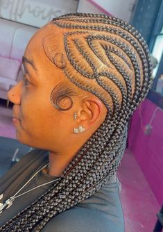 Backline Hairstyle Braids, All Back Hairstyle With Attachment, Free Hand Hairstyles, All Back Hairstyle, Hair Braid Designs, Cornrows Braids For Black Women, Hair Color Underneath, Black Ponytail Hairstyles