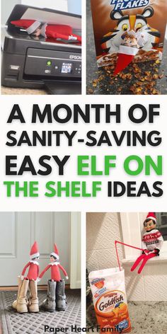 the month of saniti - saving easy elf on the shelf ideas