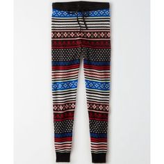 American Eagle Outfitters Super High Waisted Fairisle Sweater Leggings Multicolor Loungewear Bottoms For Fall, Multicolor Bottoms For Loungewear In Fall, Multicolor Bottoms For Fall Loungewear, Stretch Multicolor Pants For Winter, Winter Stretch Multicolor Pants, Winter Multicolor Stretch Pants, Sweater Leggings, Fair Isle Sweater, Sweaters And Leggings