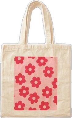 Trendy Cotton Bags With Floral Print, Cotton Shopping Bag With Floral Print, Trendy Square Cotton Canvas Bag, Casual Cotton Canvas Bag With Floral Print, White Floral Cotton Canvas Bag, White Cotton Canvas Bag With Floral Print, Rectangular Cotton Canvas Bag For Spring, Spring Rectangular Cotton Canvas Bag, Red Tote Bag