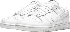 Nike Dunk Low Triple White, Exclusive Sneakers, Nike Dunk Low, Dunk Low, Nike Dunk, Nike Dunks, White Shoes, Womens Sneakers, Soft Leather