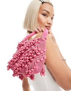 ASOS DESIGN beaded grab bag in hot pink | ASOS Design Bag, Grab Bag, Maxi Dress Trend, Curves Workout, Swimwear Sale, Petite Maternity, Hoodies For Sale, Grab Bags, Prom Party Dresses