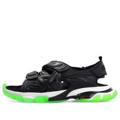 Balenciaga Track sandals 'Clear Sole Black Green White' 655954W2CC41038 Balenciaga Track Sandals, Balenciaga Track, Green Outfit, Black Green, Balenciaga, Track, Sandals, Green, White