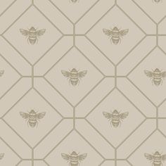 a wallpaper pattern with a bee on it