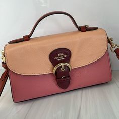 Never Used, Brand New Cross Body Bag By Coach, Im/Faded Blush Multi Coach Blush Bag For Everyday Use, Blush Coach Bag For Everyday Use, Designer Blush Bag With Detachable Strap, Blush Crossbody Bag With Top Carry Handle, Coach Beige Clutch Bag, Pink Coach Clutch Bag, Coach Cross Body Bag, Cross Body Bag, Body Bag