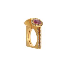 A stunningly unique band ring of 22 Karat Gold overlay Silver set with 1.10 Carats of sparkling White Diamonds. The stars of this stylish, geometric square band are the gorgeous pinkish-purple and blue-teal Tourmaline tips, which have a total Carat weight of 6.62 Carats. Luxury Pink Sapphire Rings With Single Cut Diamonds, Luxury Square Cut Sapphire Ring, Modern Pink Rings With Polished Finish, Modern Pink Diamond Rings, Modern Pink Ring For Formal Occasions, Modern Pink Rings For Formal Occasions, Luxury Rectangular Pink Rings, Luxury Pink Rectangular Rings, Modern Ruby Diamond Ring