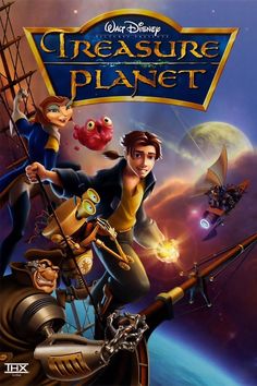 the movie poster for disney's treasure planet