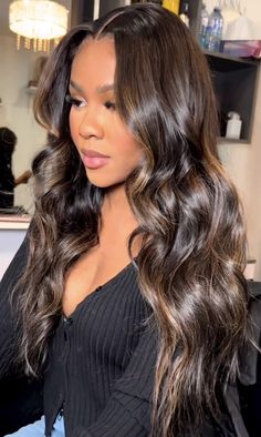 Highlights On Black Women, Wig Reinstall, Ideas For Long Hair, Dreadlock Hair, Black God, Brown Hair With Blonde Highlights, Hair Cute, Cute Ideas, Natural Curls Hairstyles